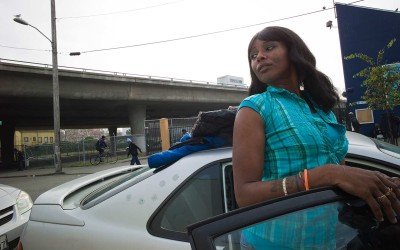 Tyeshia Anderson, 29, is a self-employed hair stylist, recovering crack addict, and prostitute. She was formerly homeless, living on the streets in stolen cars under bridges. "She just lived to do drugs. Heroin and crack were her favorites." She now tries to talk girls out of the life, and to get her boyfriend off drugs as well. She has two children, Shalimar, 3, and Orlando, 5.
