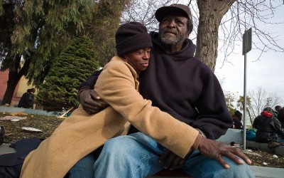 Ghost Town: West Oakland. Dana Marie, 50, lost her home when it was foreclosed and she was forced to become homeless and live on the streets. She became addicted to crack and alcohol, and met Clifford, 60, a former glazer who lost his job ten years ago and became a street person and crack addict. They finally got married and continue to live on the streets together.